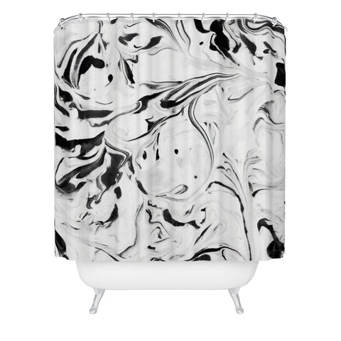 Jacqueline Maldonado Black and White Marble Shower Curtain