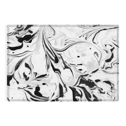 Jacqueline Maldonado Black and White Marble Outdoor Rug