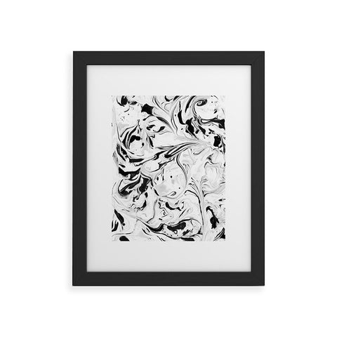 Jacqueline Maldonado Black and White Marble Framed Art Print