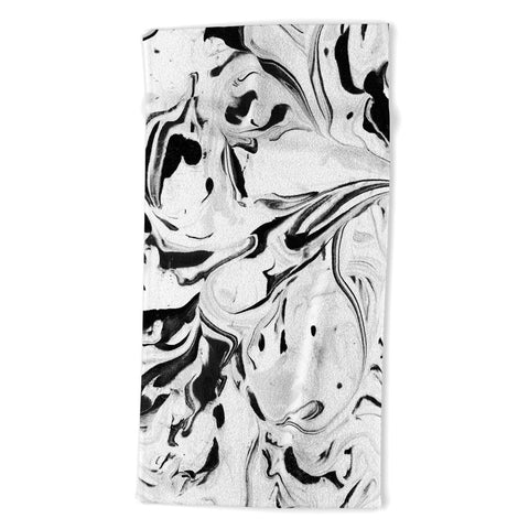 Jacqueline Maldonado Black and White Marble Beach Towel
