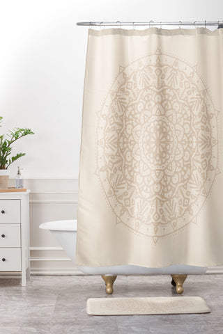 Jacqueline Maldonado Boho Mandala Beige Shower Curtain And Mat
