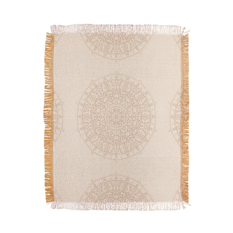 Jacqueline Maldonado Boho Mandala Beige Throw Blanket