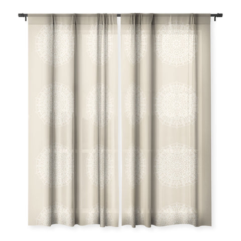 Jacqueline Maldonado Boho Mandala Natural Sheer Window Curtain