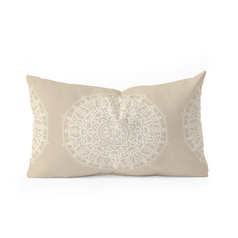 Jacqueline Maldonado Boho Mandala Natural Oblong Throw Pillow