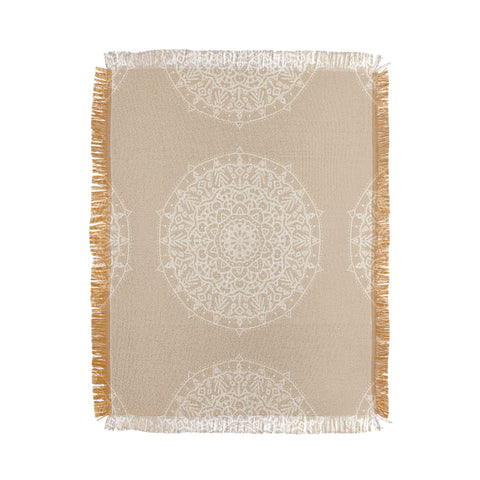 Jacqueline Maldonado Boho Mandala Natural Throw Blanket