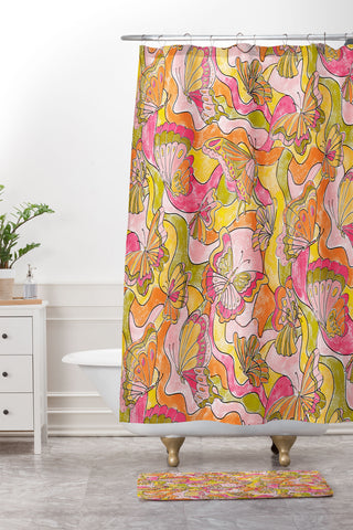 Jacqueline Maldonado Butterflies A Go Go Shower Curtain And Mat