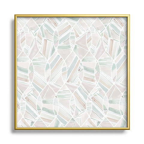 Jacqueline Maldonado Casual Geo Tile Light Metal Square Framed Art Print