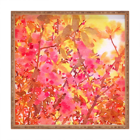 Jacqueline Maldonado Cherry Blossom Canopy Square Tray