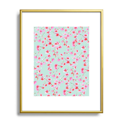 Jacqueline Maldonado Cherry Blossom Mint Metal Framed Art Print