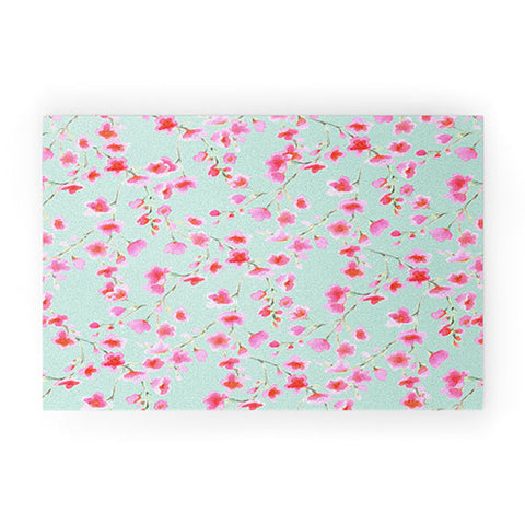 Jacqueline Maldonado Cherry Blossom Mint Welcome Mat