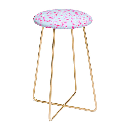 Jacqueline Maldonado Cherry Blossom Periwinkle Counter Stool