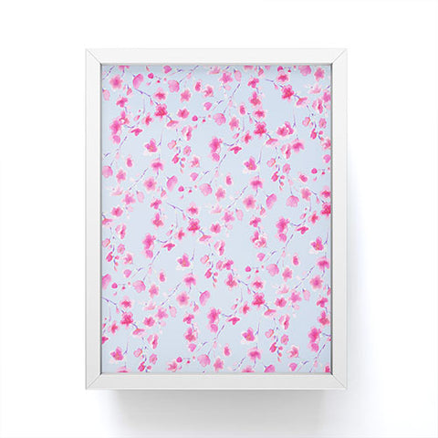 Jacqueline Maldonado Cherry Blossom Periwinkle Framed Mini Art Print