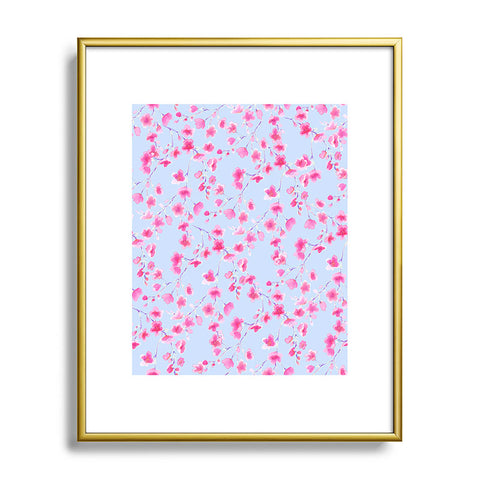 Jacqueline Maldonado Cherry Blossom Periwinkle Metal Framed Art Print