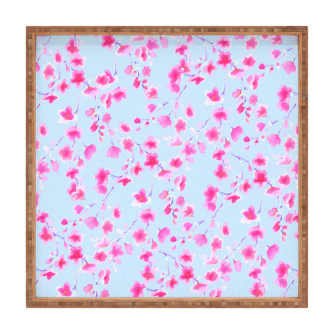 Jacqueline Maldonado Cherry Blossom Periwinkle Square Tray