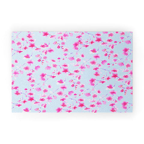 Jacqueline Maldonado Cherry Blossom Periwinkle Welcome Mat