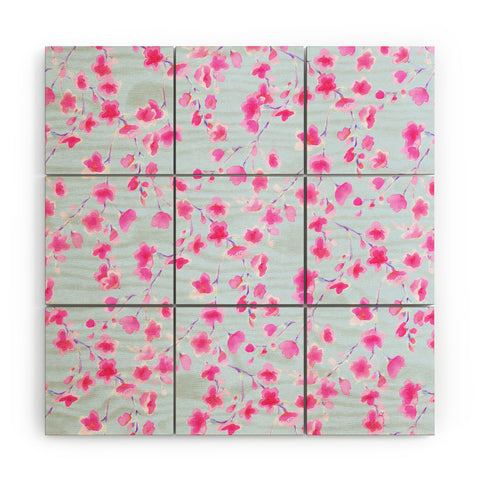 Jacqueline Maldonado Cherry Blossom Periwinkle Wood Wall Mural