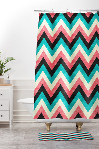 Jacqueline Maldonado Chevron Bold Shower Curtain And Mat