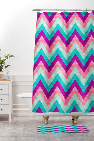 Jacqueline Maldonado Chevron Sweet Shower Curtain And Mat