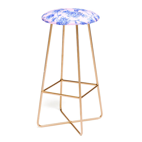 Jacqueline Maldonado Chinoserie Floral Blush Bar Stool
