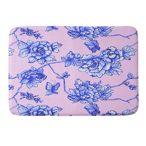 Jacqueline Maldonado Chinoserie Floral Blush Memory Foam Bath Mat