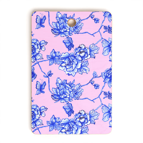 Jacqueline Maldonado Chinoserie Floral Blush Cutting Board Rectangle