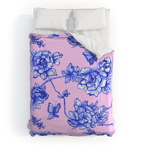 Jacqueline Maldonado Chinoserie Floral Blush Duvet Cover