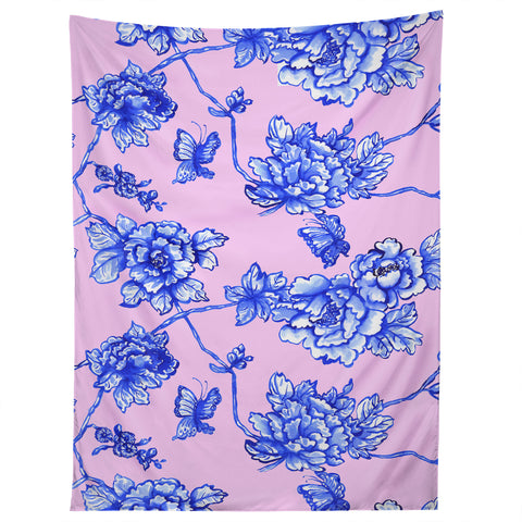 Jacqueline Maldonado Chinoserie Floral Blush Tapestry