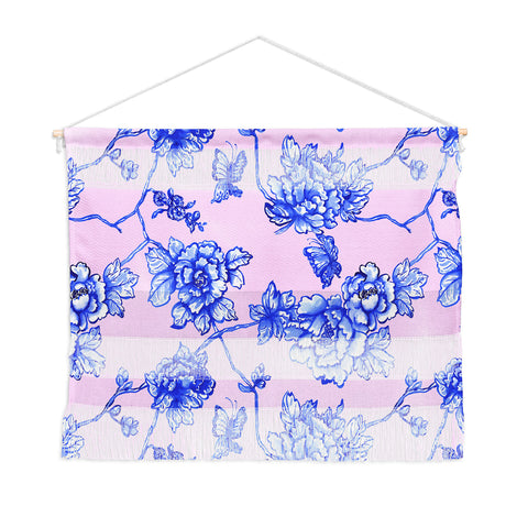 Jacqueline Maldonado Chinoserie Floral Blush Wall Hanging Landscape