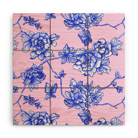 Jacqueline Maldonado Chinoserie Floral Blush Wood Wall Mural