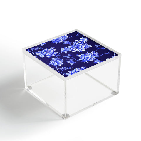 Jacqueline Maldonado Chinoserie Floral Navy Acrylic Box