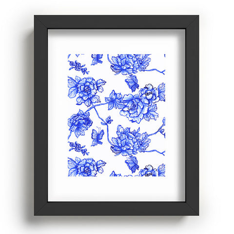 Jacqueline Maldonado Chinoserie Floral White Recessed Framing Rectangle