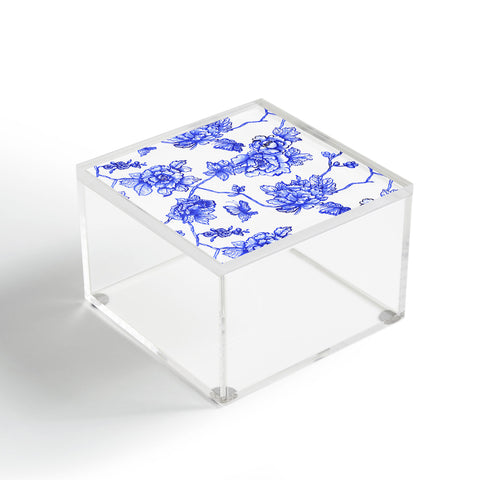 Jacqueline Maldonado Chinoserie Floral White Acrylic Box