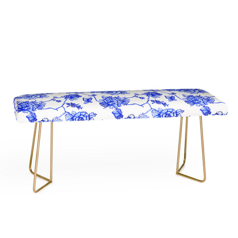 Jacqueline Maldonado Chinoserie Floral White Bench