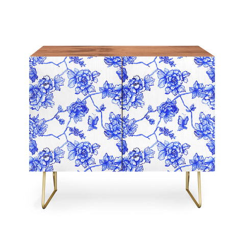 Jacqueline Maldonado Chinoserie Floral White Credenza
