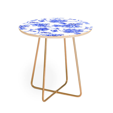 Jacqueline Maldonado Chinoserie Floral White Round Side Table