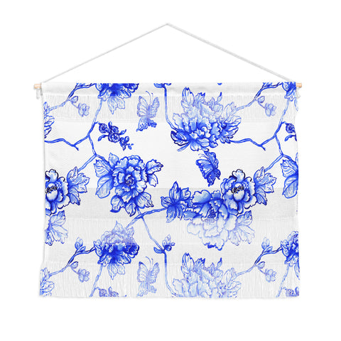 Jacqueline Maldonado Chinoserie Floral White Wall Hanging Landscape