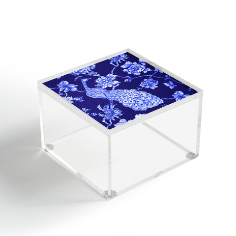 Jacqueline Maldonado Chinoserie Peacock Navy Acrylic Box