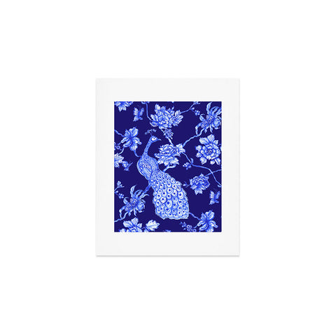 Jacqueline Maldonado Chinoserie Peacock Navy Art Print