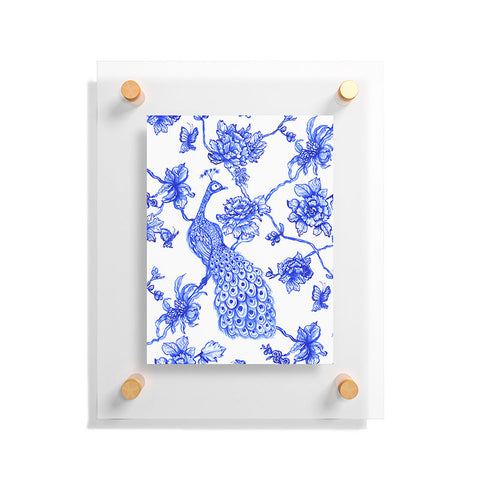 Jacqueline Maldonado Chinoserie Peacock White Floating Acrylic Print