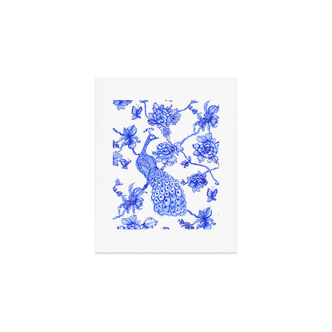 Jacqueline Maldonado Chinoserie Peacock White Art Print
