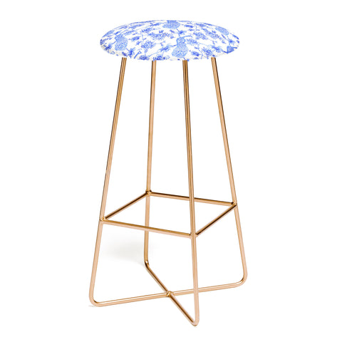 Jacqueline Maldonado Chinoserie Peacock White Bar Stool