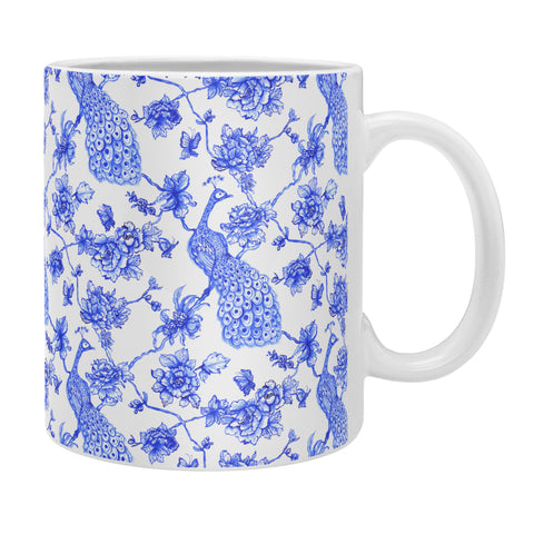 Jacqueline Maldonado Chinoserie Peacock White Coffee Mug