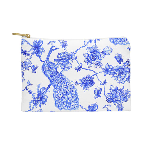Jacqueline Maldonado Chinoserie Peacock White Pouch