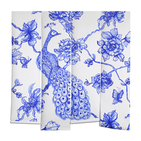 Jacqueline Maldonado Chinoserie Peacock White Wall Mural