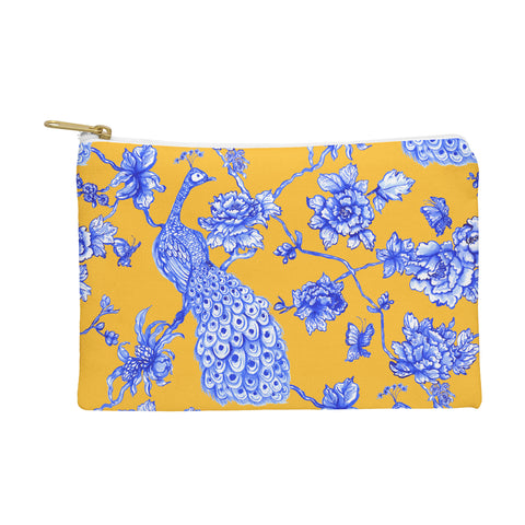 Jacqueline Maldonado Chinoserie Peacock Yellow Pouch