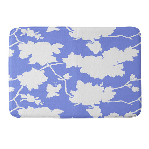 Jacqueline Maldonado Chinoserie Silhouette Blue Memory Foam Bath Mat