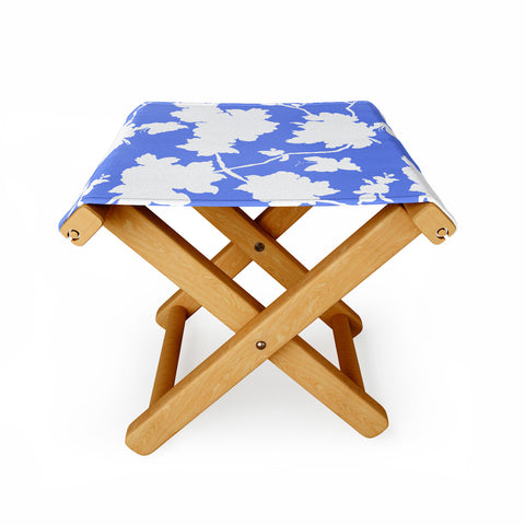 Jacqueline Maldonado Chinoserie Silhouette Blue Folding Stool