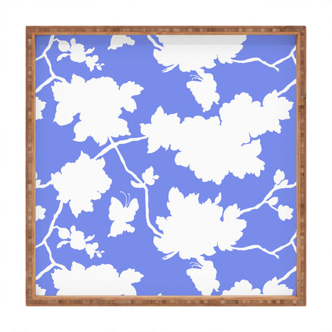 Jacqueline Maldonado Chinoserie Silhouette Blue Square Tray