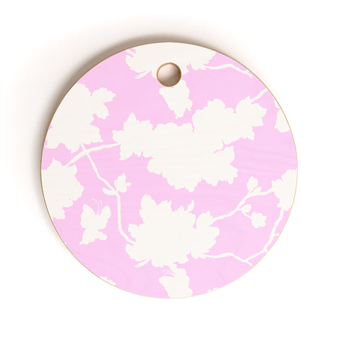 Jacqueline Maldonado Chinoserie Silhouette Blush Cutting Board Round