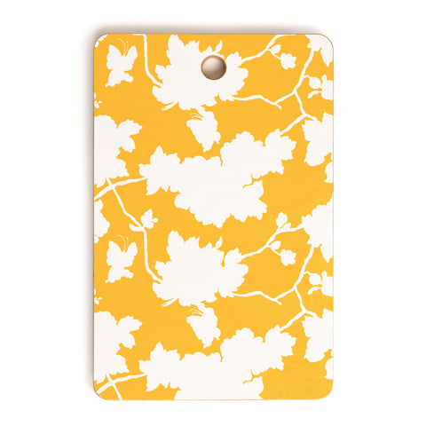 Jacqueline Maldonado Chinoserie Silhouette Yellow Cutting Board Rectangle